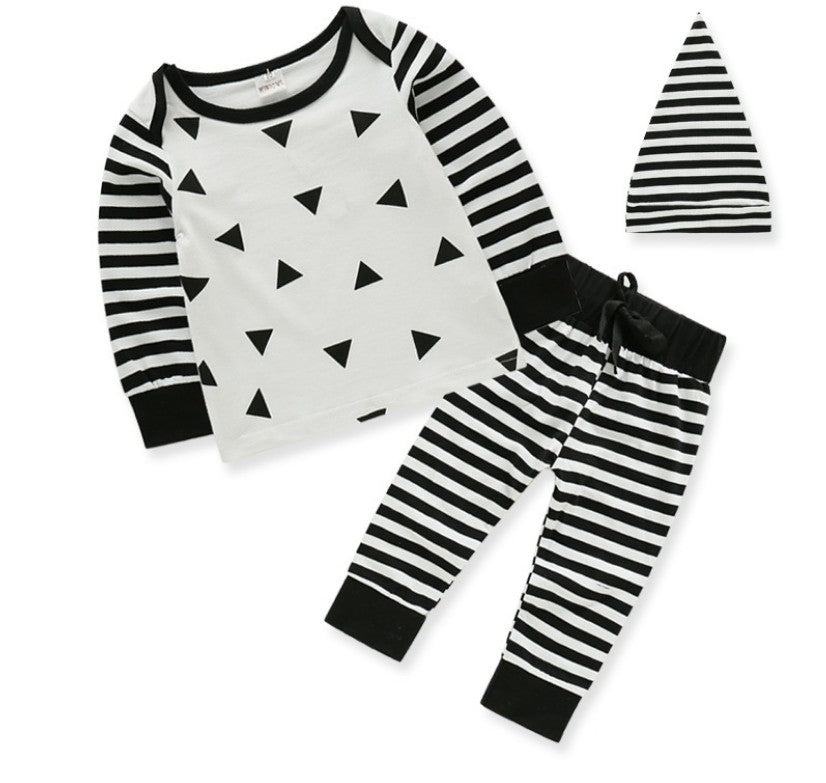 Europäischer und Amerikanischer Jungen Gestreifter Anzug Baby Baumwollanzug