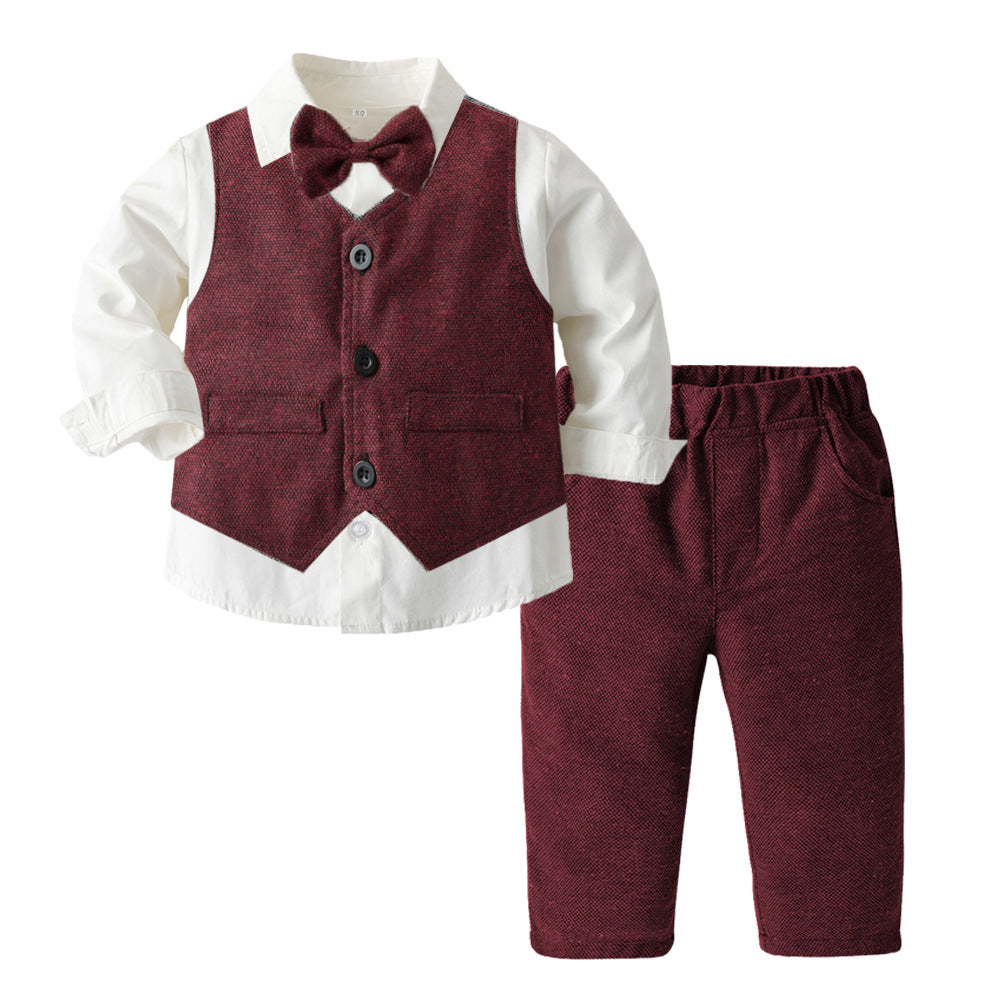 Jungen Herbstkleidung Kinderanzug Drei-Teiliges Set