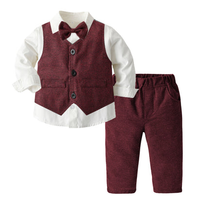 Jungen Herbstkleidung Kinderanzug Drei-Teiliges Set