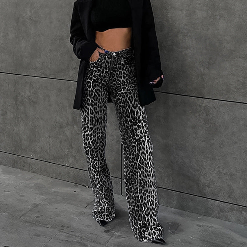 Figurschmeichelnde High-Waist Gerade Lässige Hose
