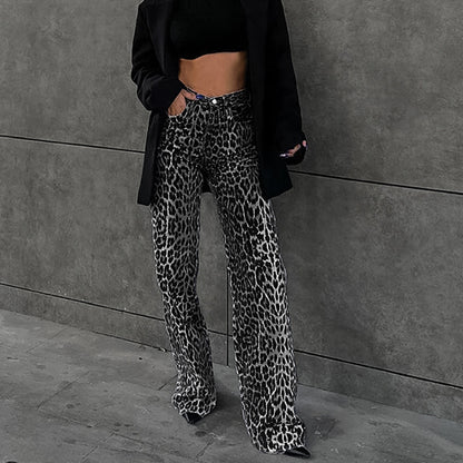 Figurschmeichelnde High-Waist Gerade Lässige Hose