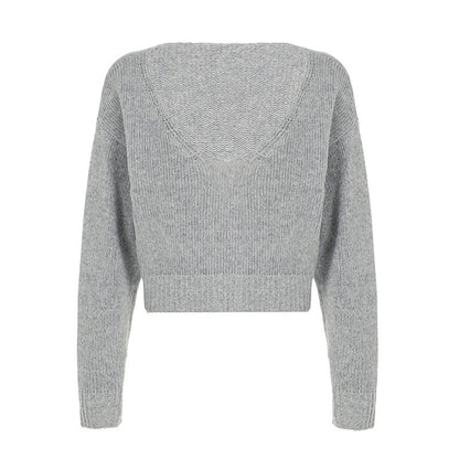 European and American casual style solid color sweater casual