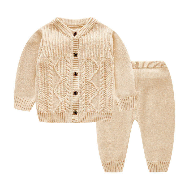 Baby Pullover aus Baumwolle, gestrickter Kinderanzug für 0-2 Jahre, für Jungen und Mädchen