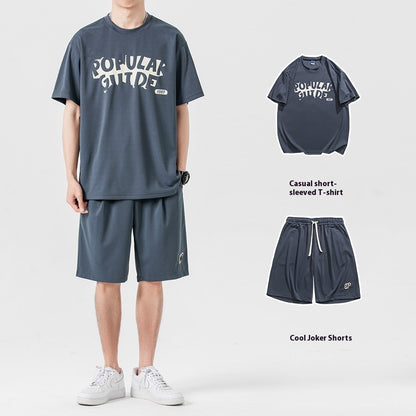 Sports suit summer two-piece with short sleeve and shorts in casual style
