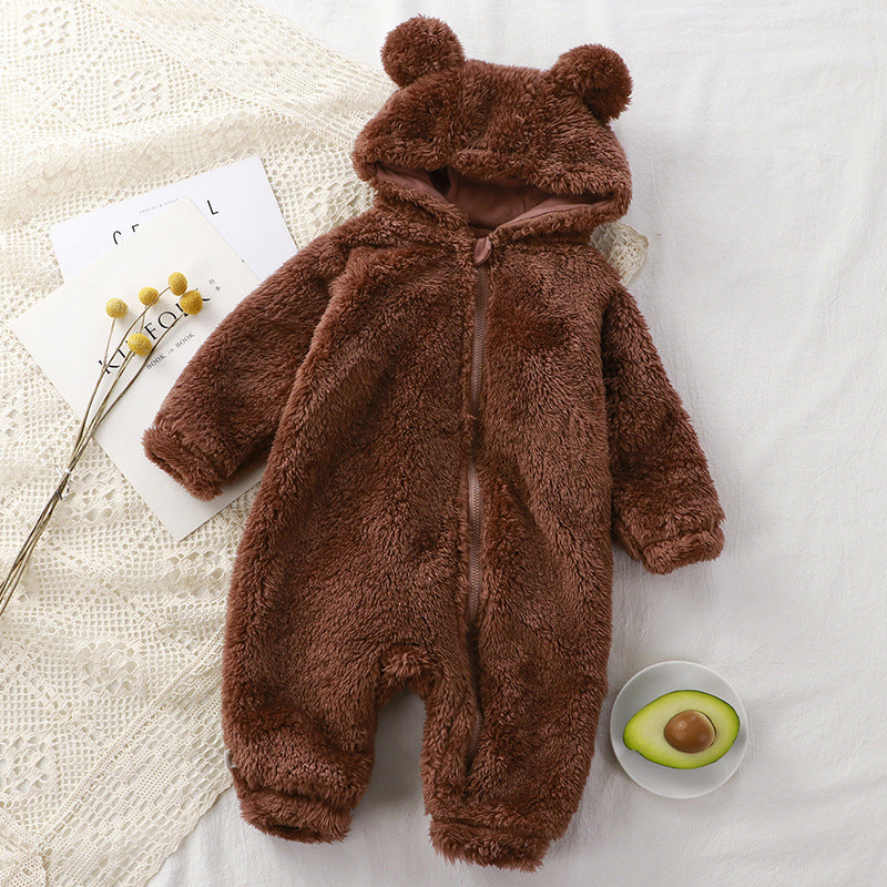 Baby Einteiler Winter Neugeborenes Warmes Strampler Baby Plüsch Outerwear