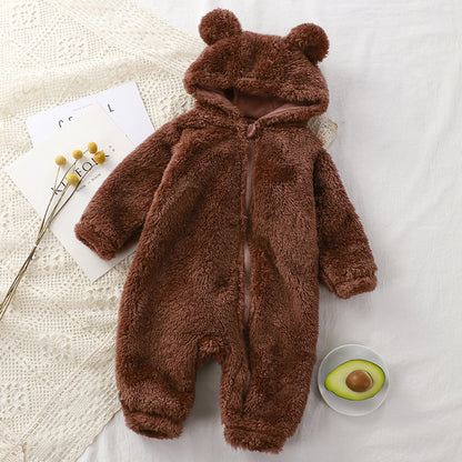 Baby Einteiler Winter Neugeborenes Warmes Strampler Baby Plüsch Outerwear