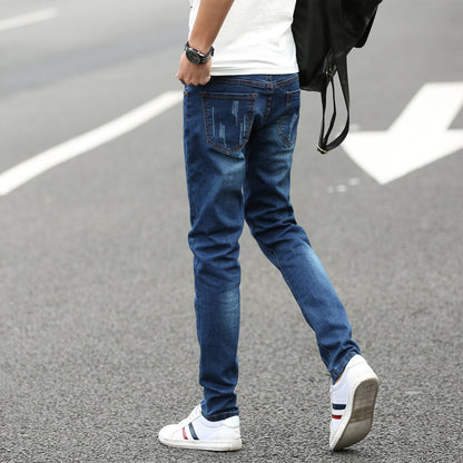 Sommer Herren Denim Gerade Hosen
