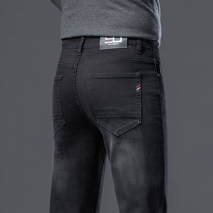 Herren-Jeans mit Fleece-Futter – Gerade, schlank, elastisch und wärmeisolierend