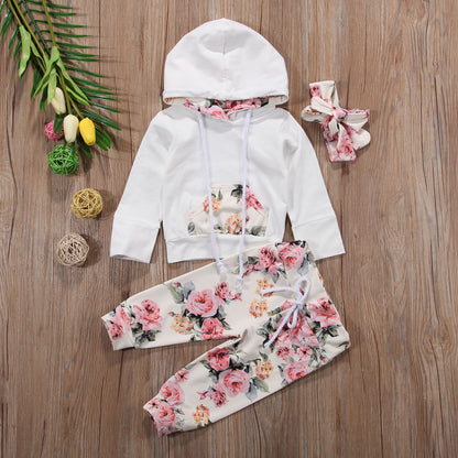 long-sleeved cotton set three-piece 