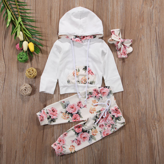 long-sleeved cotton set three-piece 