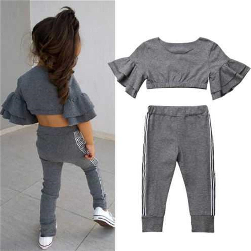 Herbst Kinder Baby Mädchen T-Shirt Hose Outfits Mädchen Kleidung 2-teilig