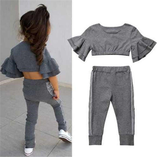 Herbst Kinder Baby Mädchen T-Shirt Hose Outfits Mädchen Kleidung 2-teilig