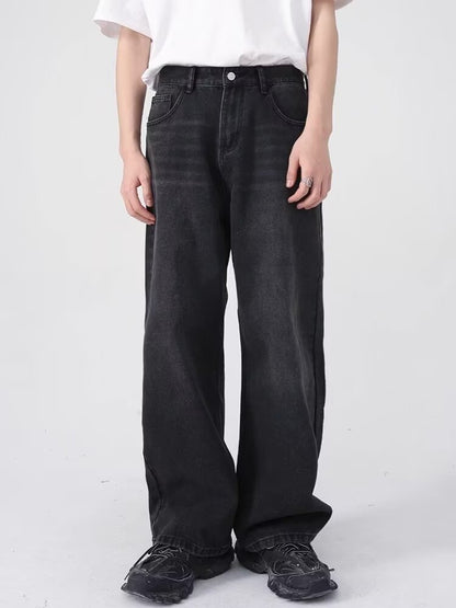Graue Plus-Size lockere gerade Hose