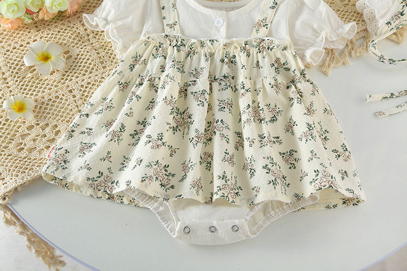 Sommerkleidung für Babys Prinzessin Super Süßer Dünner Body Bedruckter Kurzarm Internet-Promi-Strampler