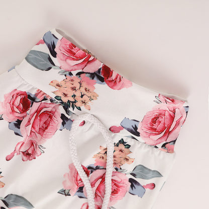 Children's suit with hood print