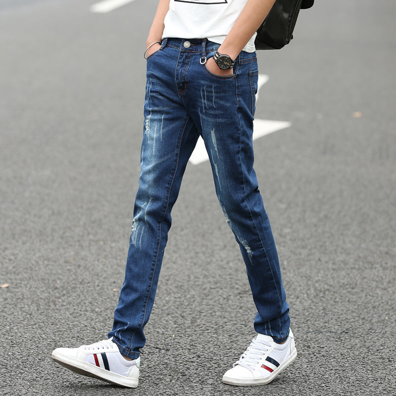 Sommer Herren Denim Gerade Hosen