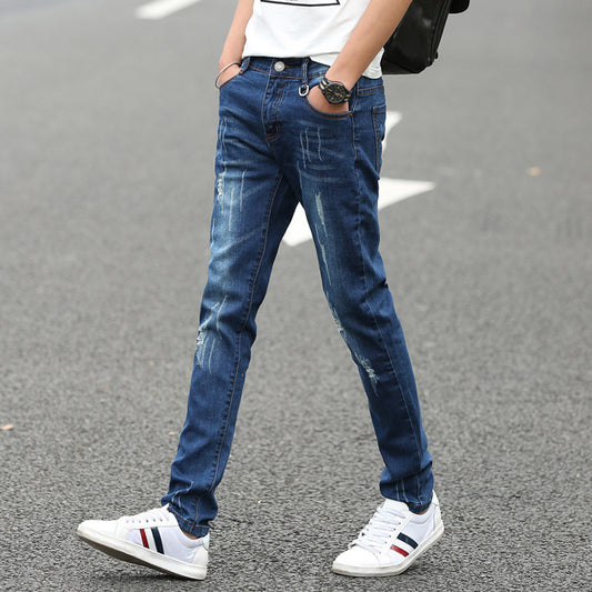 Sommer Herren Denim Gerade Hosen