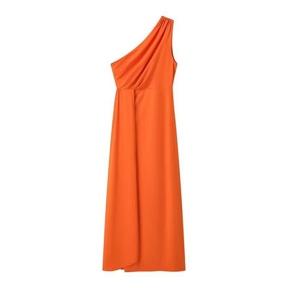 One-Shoulder Maxikleid