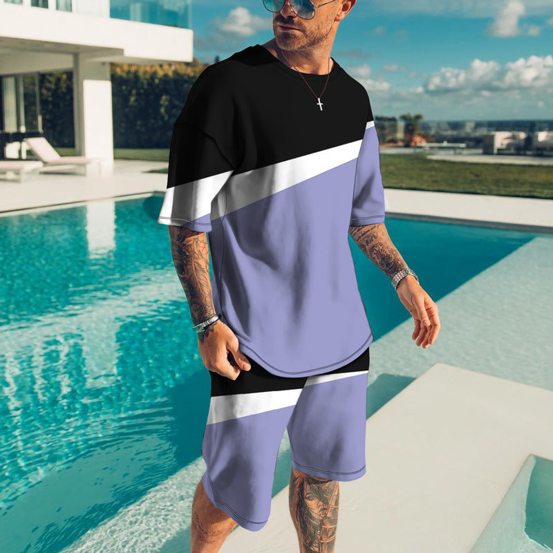 Men Trendy Casual Beach Style Texture 3D Digital Suit