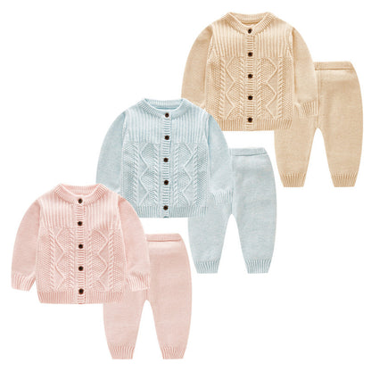 Baby Pullover aus Baumwolle, gestrickter Kinderanzug für 0-2 Jahre, für Jungen und Mädchen