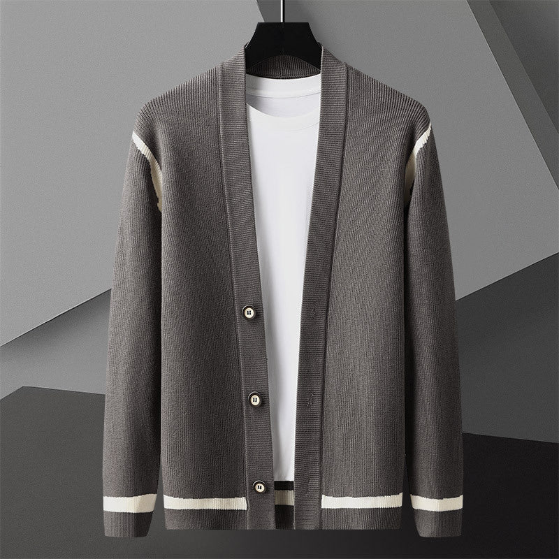 Herbst-Cardigan für Herren, langärmliger Pullovermantel.
