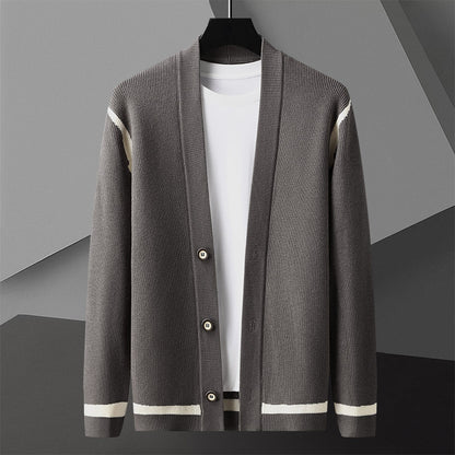Herbst-Cardigan für Herren, langärmliger Pullovermantel.