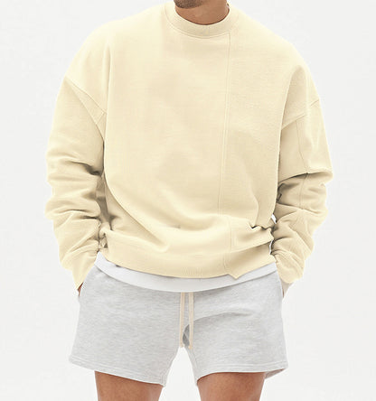 Einfarbiger Rundhals-Pullover im koreanischen Stil, Modemarke, locker geschnitten