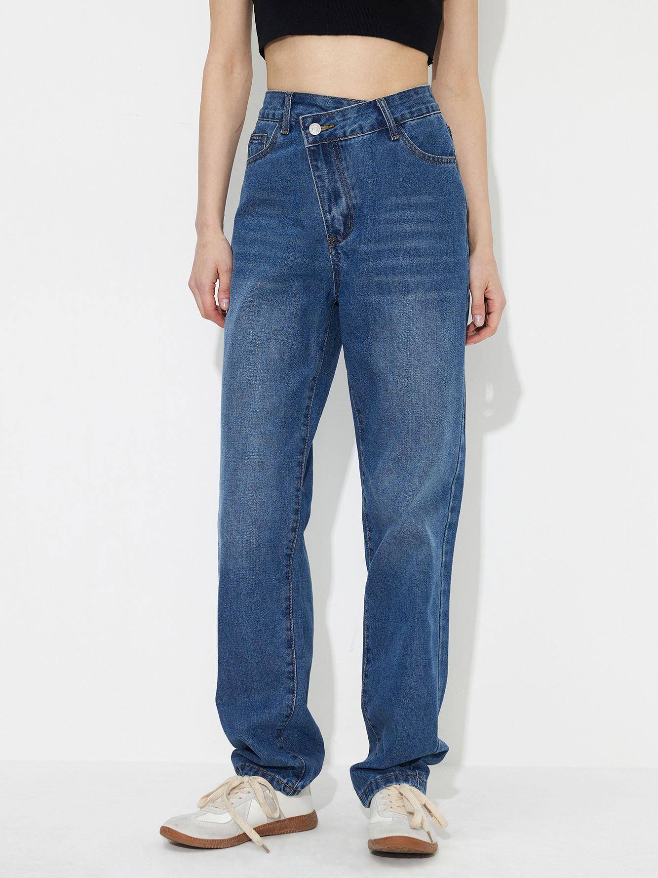 Modische Lässig-Sitzende High-Waist Jeans mit Schlankeffekt