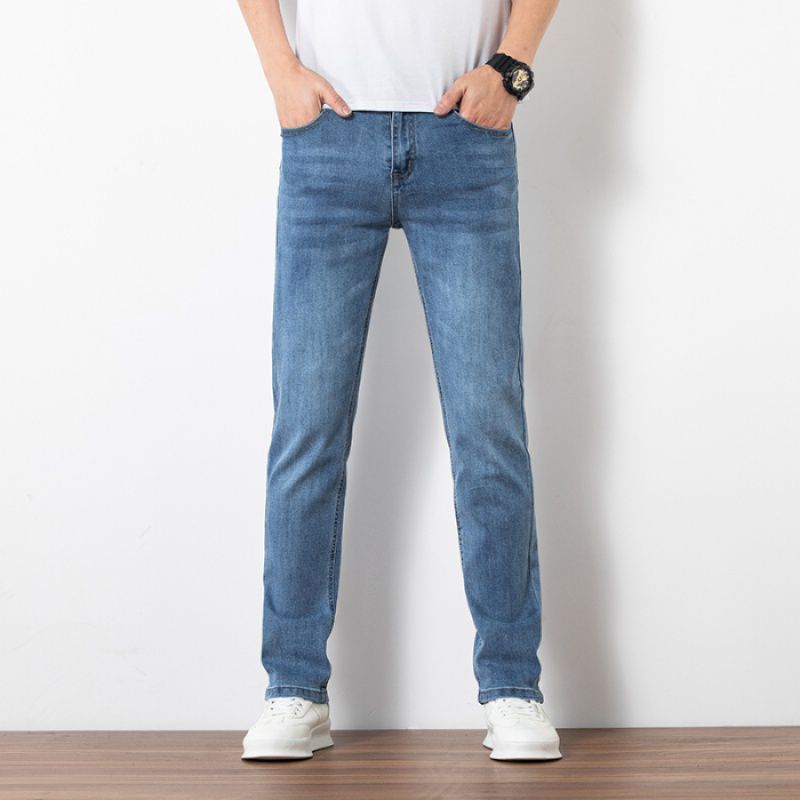 Locker geschnittene Herren-Jeans – Gerade, schlank, elastisch und trendig