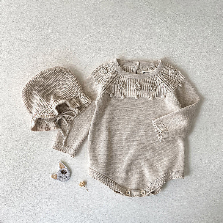 Baby Winter Einteiler mit Schachbrettmuster Neugeborenen Winterpullover
