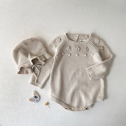 Baby Winter Einteiler mit Schachbrettmuster Neugeborenen Winterpullover