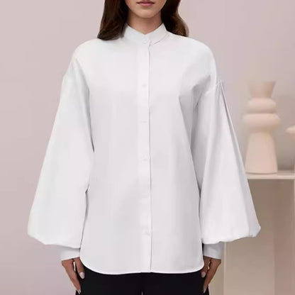 Damen-Shirt mit Design-Akzent und Laternenärmeln – Exklusive Mode