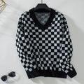 Lockerer Schachbrett-Karomuster Pullover