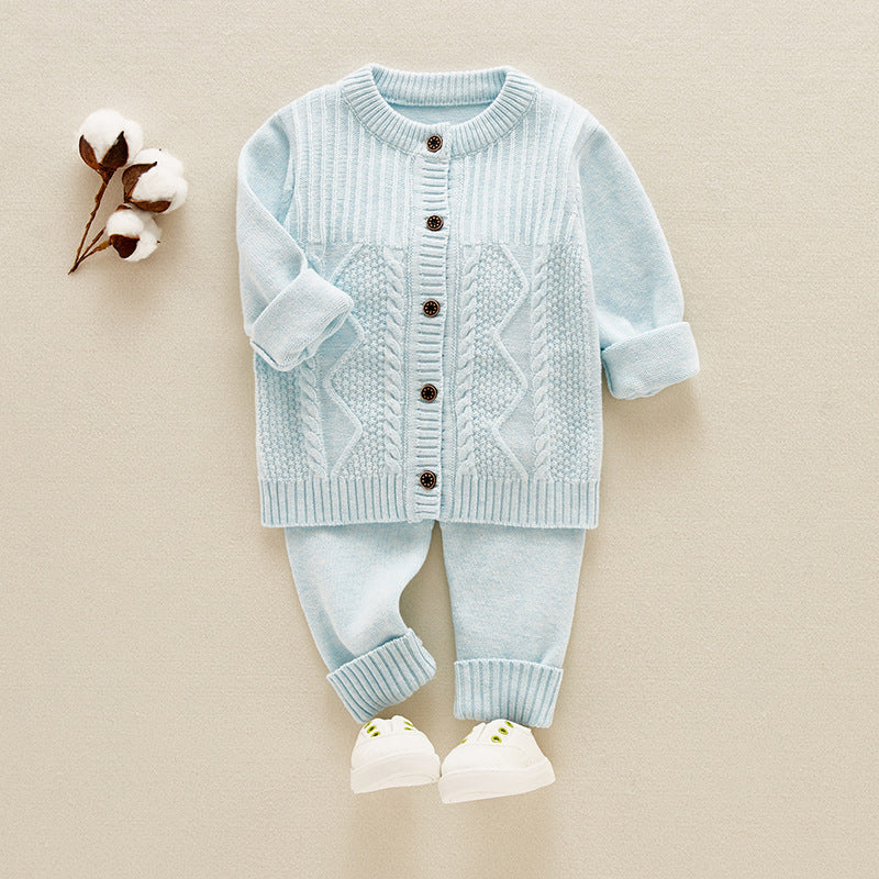 Baby Pullover aus Baumwolle, gestrickter Kinderanzug für 0-2 Jahre, für Jungen und Mädchen