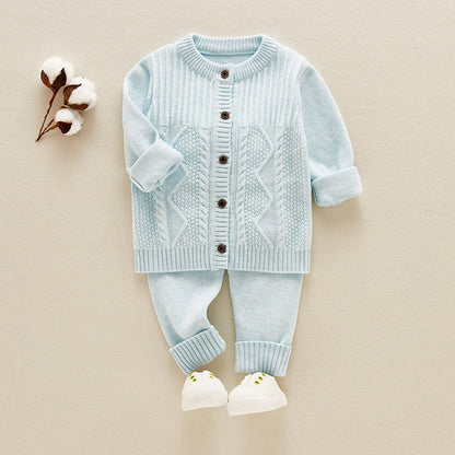 Baby Pullover aus Baumwolle, gestrickter Kinderanzug für 0-2 Jahre, für Jungen und Mädchen