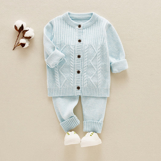 Baby Pullover aus Baumwolle, gestrickter Kinderanzug für 0-2 Jahre, für Jungen und Mädchen