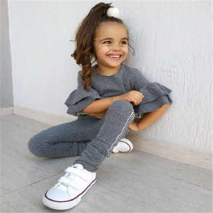 Herbst Kinder Baby Mädchen T-Shirt Hose Outfits Mädchen Kleidung 2-teilig
