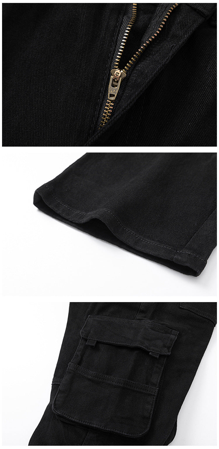 Multi-Taschen Arbeitsjeans Herren lockere Hose in großer Größe