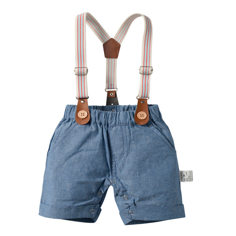 Baby Gentleman-Anzug Baby Strampler mit Lätzchen Zweiteiliges Set