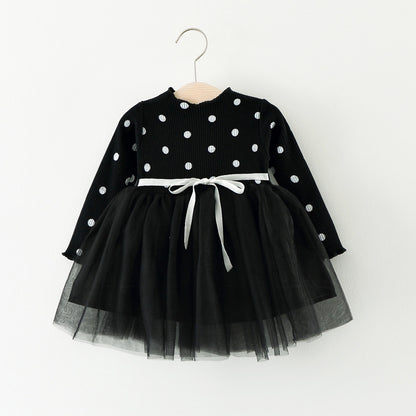 Ausländisches Kinderkleid: Langärmliges Baumwollkleid für Babys, Bestseller im Exporthandel, koreanisches Prinzessinnenkleid für Mädchen