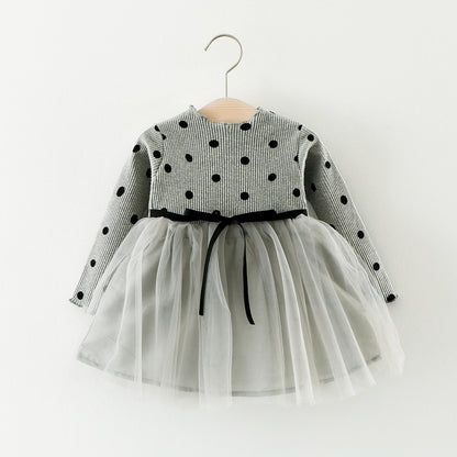 Ausländisches Kinderkleid: Langärmliges Baumwollkleid für Babys, Bestseller im Exporthandel, koreanisches Prinzessinnenkleid für Mädchen