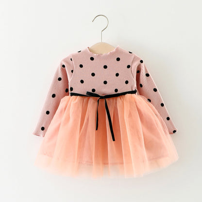 Ausländisches Kinderkleid: Langärmliges Baumwollkleid für Babys, Bestseller im Exporthandel, koreanisches Prinzessinnenkleid für Mädchen