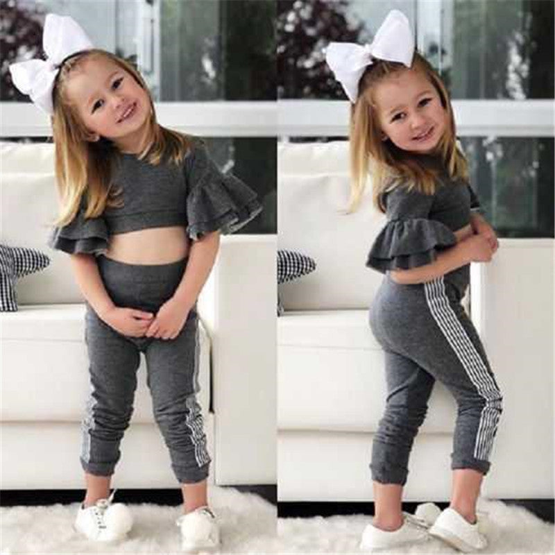 Herbst Kinder Baby Mädchen T-Shirt Hose Outfits Mädchen Kleidung 2-teilig