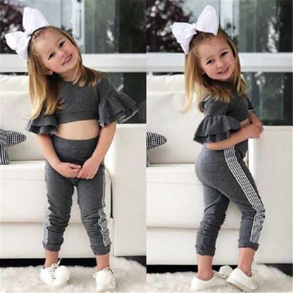 Herbst Kinder Baby Mädchen T-Shirt Hose Outfits Mädchen Kleidung 2-teilig