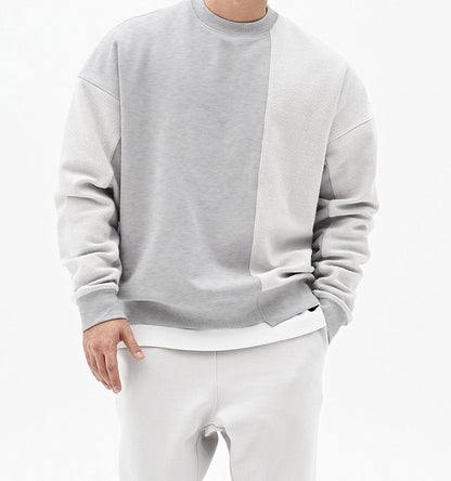 Einfarbiger Rundhals-Pullover im koreanischen Stil, Modemarke, locker geschnitten