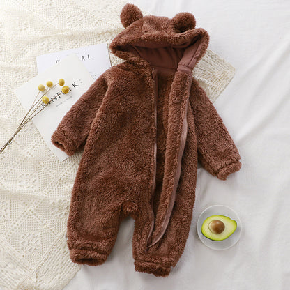 Baby Einteiler Winter Neugeborenes Warmes Strampler Baby Plüsch Outerwear