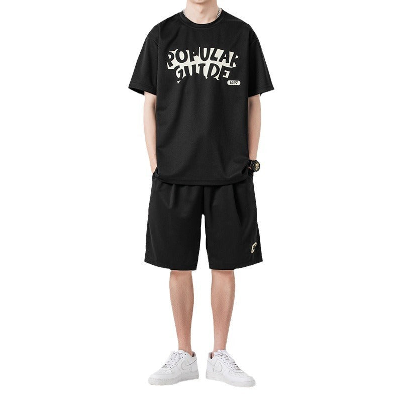 Sports suit summer two-piece with short sleeve and shorts in casual style