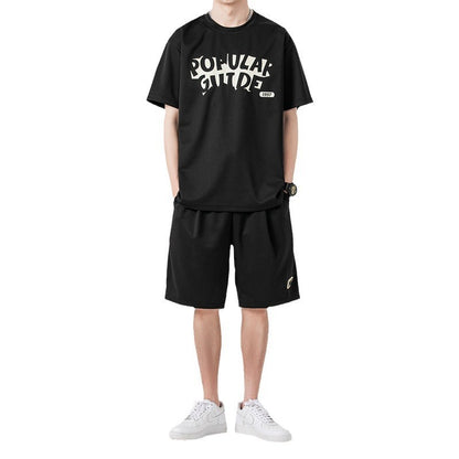 Sports suit summer two-piece with short sleeve and shorts in casual style