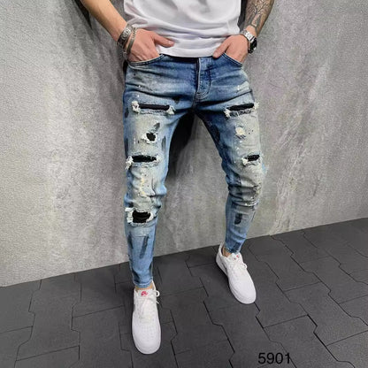 Vielseitige lässige, schlanke, zerrissene Herren jeans