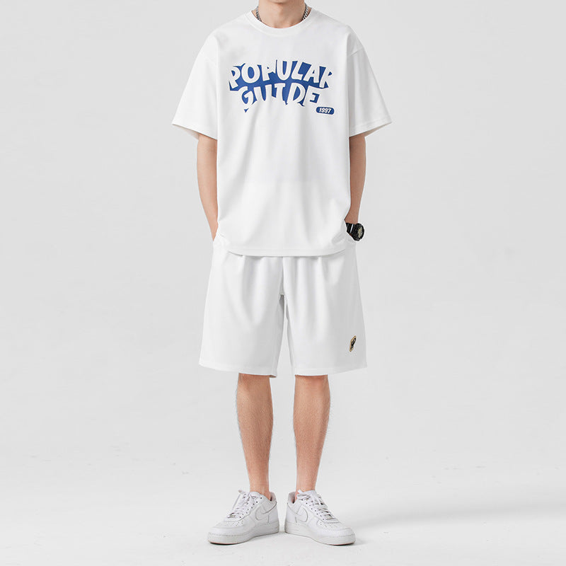 Sports suit summer two-piece with short sleeve and shorts in casual style